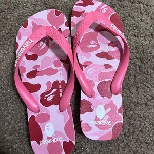 Bape camo flip flops